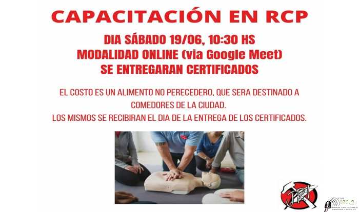 Juventud Radical Independiente de Esperanza, organizamos nuevamente una capacitación en RCP el SÁBADO 19 a las 10.30hs. 