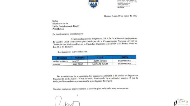 Mateo Nuñez nuevamente convocado por Asoc Argentina de Rugby