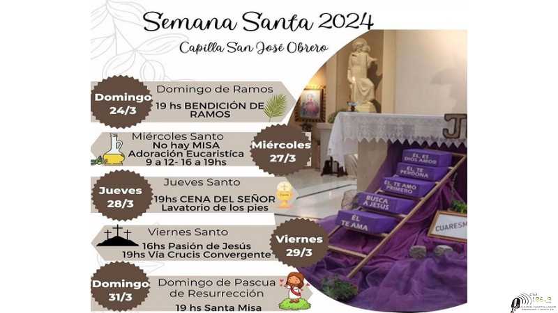Horarios actividades en Semana Santa en Capilla San José obrero