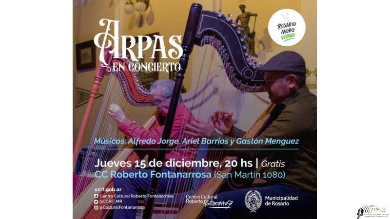 Arpas en concierto se presenta el 15 Dic en Rosario