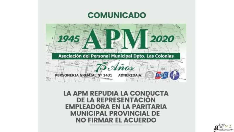 APM repudia la conducta de la representación empleadora en la Paritaria Municipal Provincial de no firmar un acta que ya había discutido y acordado con la representación gremial.