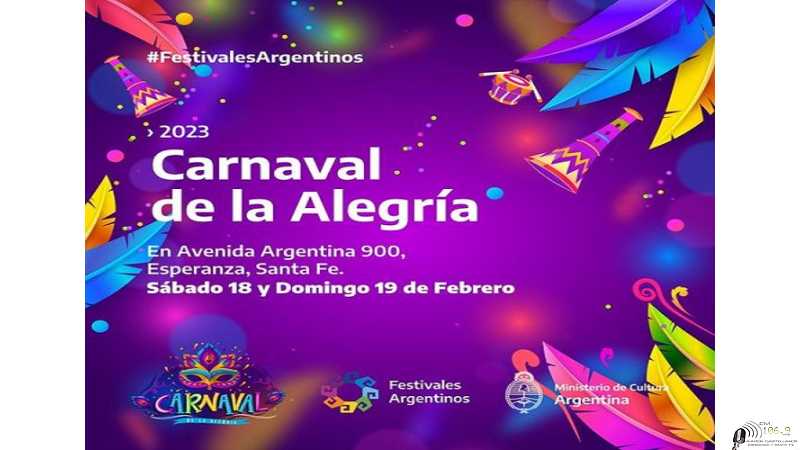 Esperanza vivira los carnavales en Avda Argentina al 900 sabado 18 y domingo 19 de febrero
