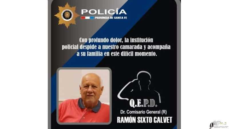 Fallecio en Sta Fe  Ramón Calvet, médico de la Policía de Santa Fe y fue profesional que atendia en Esperanza