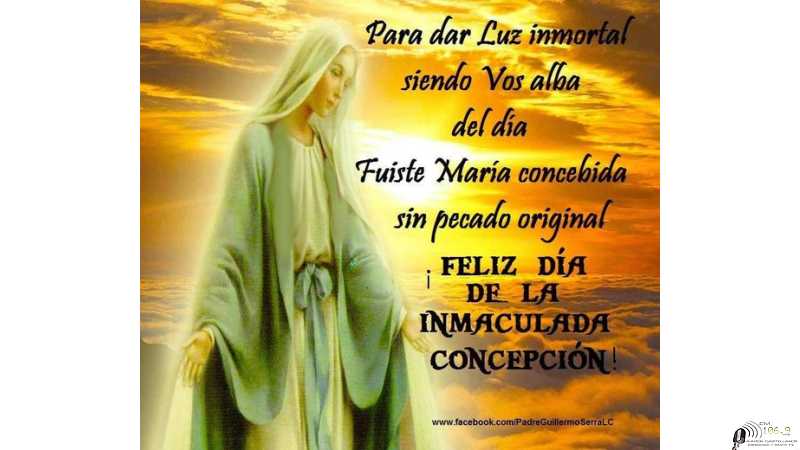 Feliz dia de la inmaculada Concepción de Maria