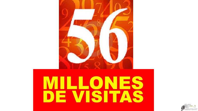 Este lunes 26 Sep durante el diá estaremos llegando a las 56.000.000 de visitas Gracias por hacerlo posible www.fmaaroncastellanos.com.ar
