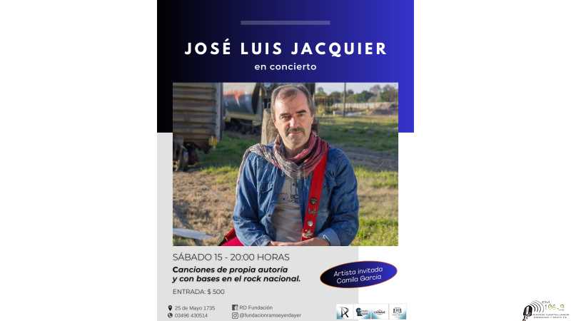 La Fundación Ramseyer Dayer invita al concierto que presentará el músico santafesino JOSÉ LUIS JACQUIER.