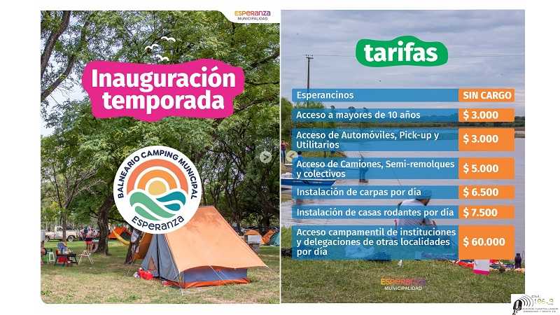 Temporada Camping Municipal costos