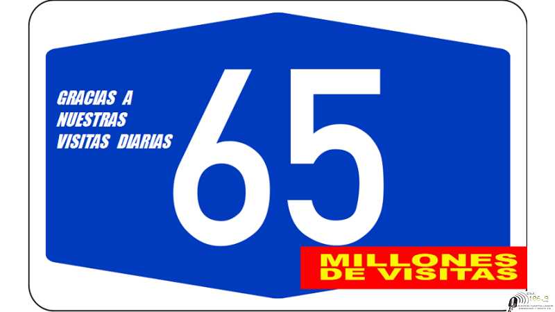 En esta mañana de martes 14 de febrero superaremos las 65 millones de visitas a www.fmaaroncastellanos.com.ar