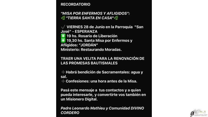 En Parroquia San José invitan a una celebración especial este viernes 28 junio