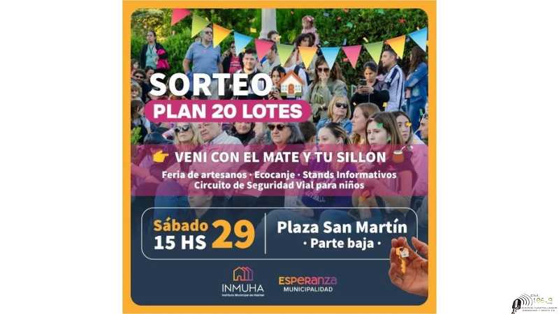 Este sábado nos encontramos en la plaza para realizar el sorteo público de 20 lotes municipales a un precio accesible.