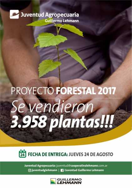 Cooperativa Guillermo Lehmann‏ El Proyecto Forestal 2017 cerró con 3.958 plantas vendidas