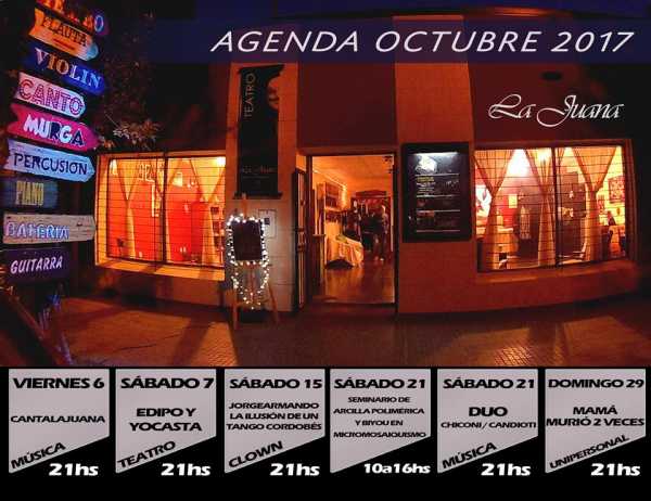 La Juana Sala Cultural presenta eventos del mes de octubre 2017