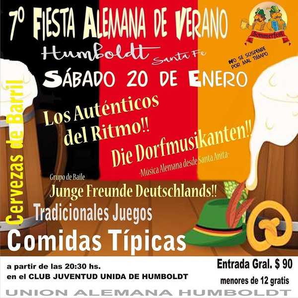 7ma Fiesta Alemana de Verano el  sábado 20 de Enero en Humboldt