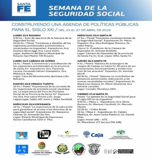 Caja Municipal de Previsión Social de Esperanza participara de la “Semana de la Seguridad Social” ver programa