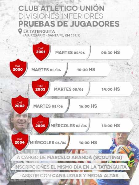 La próxima semana se realizarán Pruebas De Jugadores en La Tatenguita. 👇 Días, horarios y categorías:
