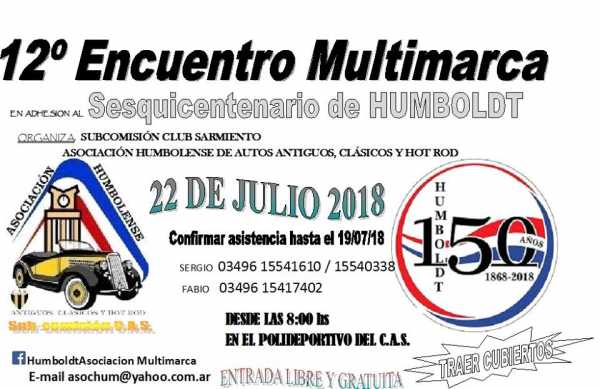 22 de Julio 12° Certamen Multimarcas en Humboldt en su sesquicentenario