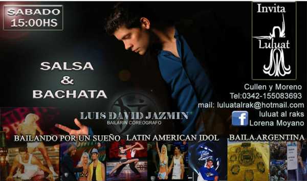 Este Sábado y el sábado 23a las 15 hs Salsa y bachata junto a Luis.