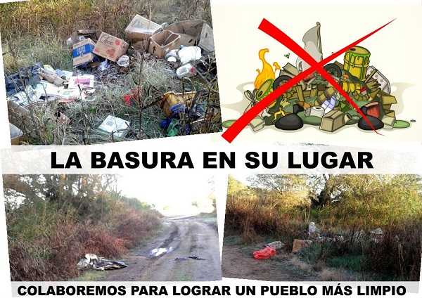 Nuevamente los inadaptados arrojaron basura en caminos rurales de Esperanza (ver video)