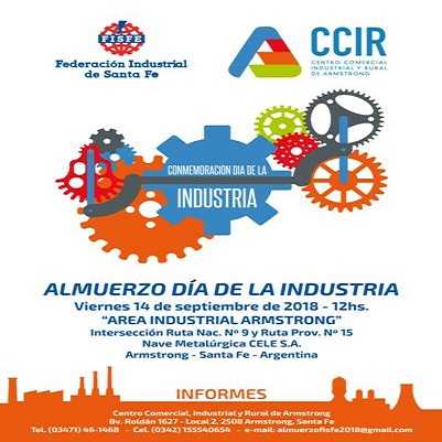 Almuerzo dia de la Industria se desarrollará en Armstrong,el viernes 14 de Septiembre