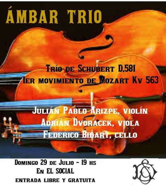 AMBAR TRÍO EN CONCIERTO domingo 29 de julio a la hora 19 Centro Social Deportivo
