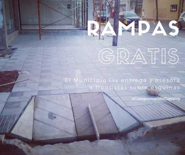 La Municipalidad entrega rampas gratis a todos los frentistas sobre esquina que quieran rehacer sus veredas