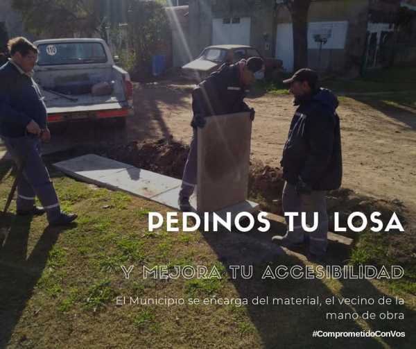 Martin Franconi y tareas barriales Municipio ofrece losetas para ingreso de autos