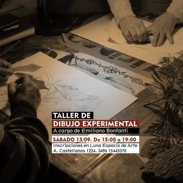 Emi Bonfanti el sábado 15 en Esperanza cordinará Taller de Dibujo Experimental 15:00 a 19:00 en Luna Espacio de Arte