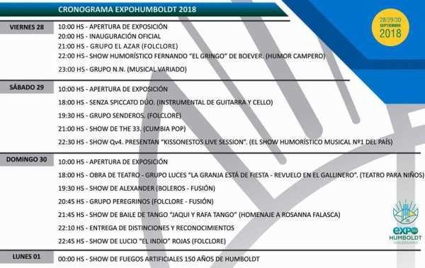 AQUI Detalles horarios y precios para Expo Humboldt 2018