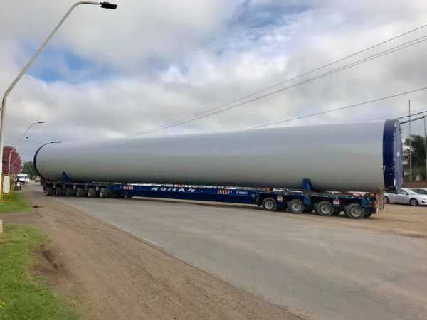 Nuevo envio torres eólicas, en HAIZEA SICA, destino Parque eólico “La Banderita”, General Acha, La Pampa.