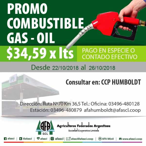 Precio especial del Gasoil en AFA HUMBOLDT