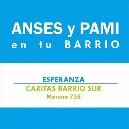  Martes 30 de octubre  15:00 hs. a 18:00 hs. ANSES y PAMI se acercan a tu barrio, te esperamos en calle Moreno 758 Barrio Sur