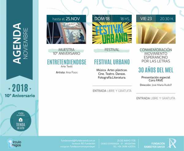 La Fundación Ramseyer Dayer comparte su agenda de noviembre