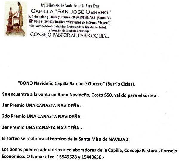 Beneficio Capilla San José Obrero