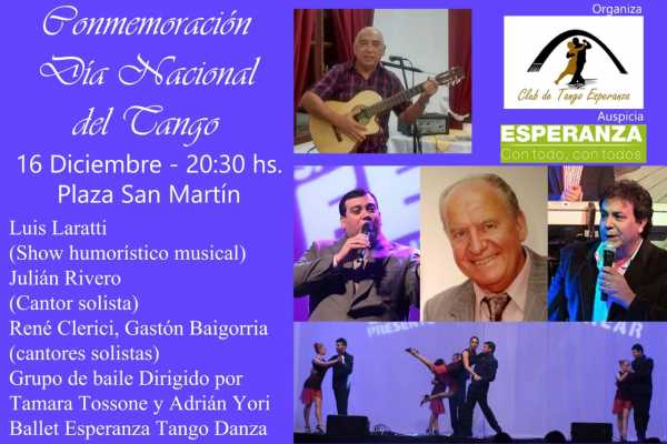 16 Diciembre Club del tango tendra celebración con varias figuras del tango local y la región