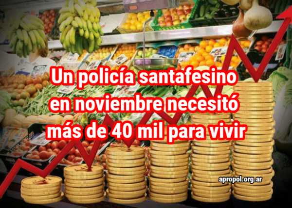 Un policía santafesino en noviembre necesitó más de 40 mil para vivir