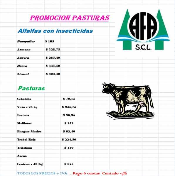 Promoción de pasturas realiza AFA HUMBOLDT