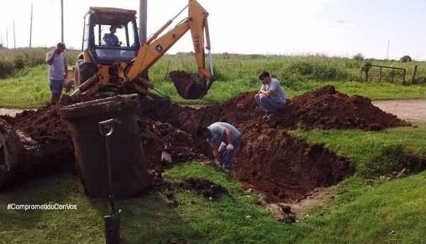 Martin Franconi nos informa trabajos en zona rural cambios de alcantarillas