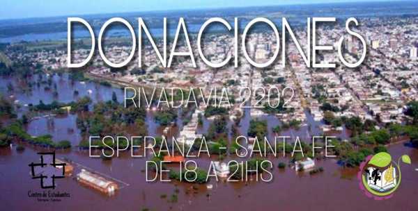 COLECTA SOLIDARIA por el Noroeste de SANTA FE desde Centro de Estudiantes de Veterinarias - Esperanza.