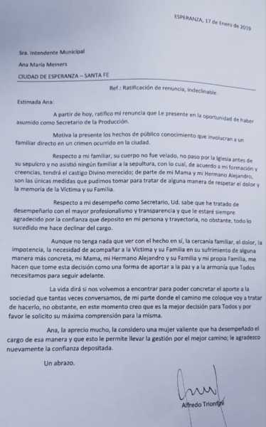 Meiners aceptó la renuncia del Secretario de la Producción.