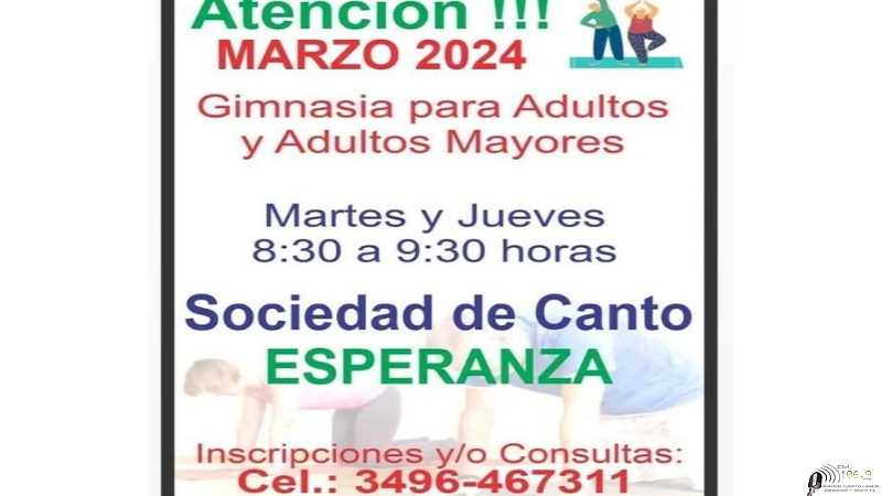 Nueva actividad que se suma a Sociedad de Canto!! Gym para adultos!!