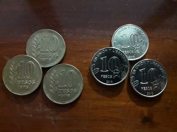 Nuevas monedas de $ 10 estan en circulación iguales a las de 1976.