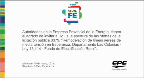 Recibimos y publicamos invitación importante de la EPE  para este miercoles 15 de Mayo 10 hs