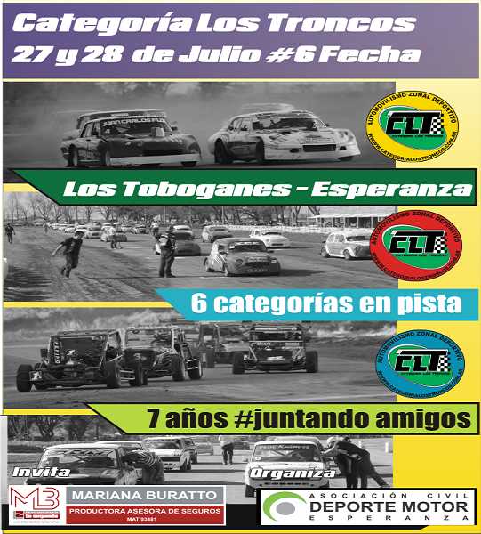 Los Troncos 27 y 28 de Julio en Los Toboganes de Esperanza con 6 categorias