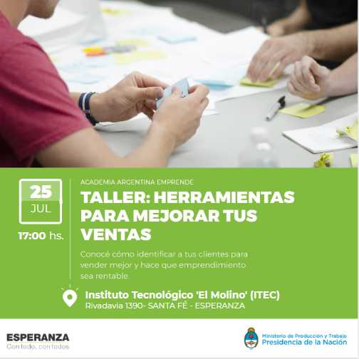 Producción invita al taller sobre 
