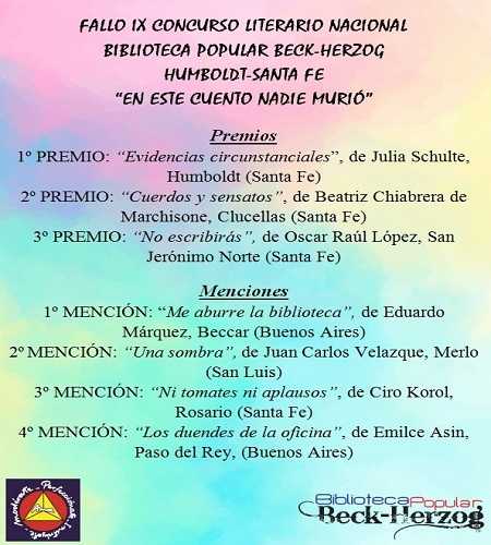 FALLO IX CONCURSO LITERARIO NACIONAL
