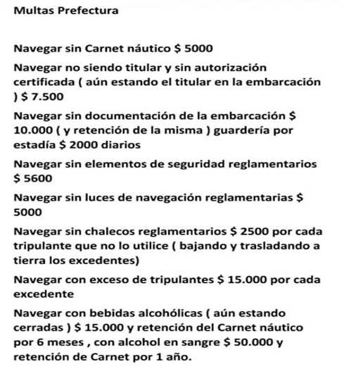 ATENCIÓN multas que se aplican si no se tienen en orden los carnet y aplicando los reglamentos