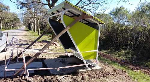 Garita paso vinal y ruta 6 vandalismo antes de dejarla inagurada