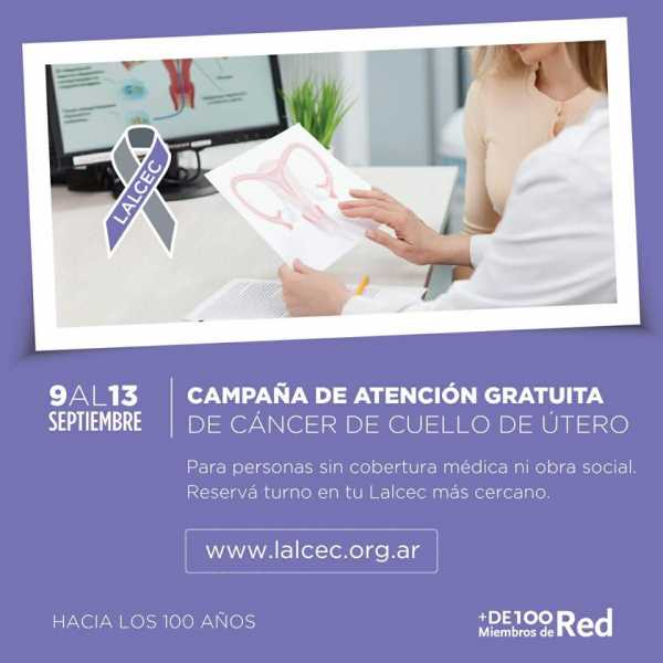 9 al 13 de Septiembre Campaña de atención gratuita de Cáncer de cuello de Útero Lacec  Esperanza