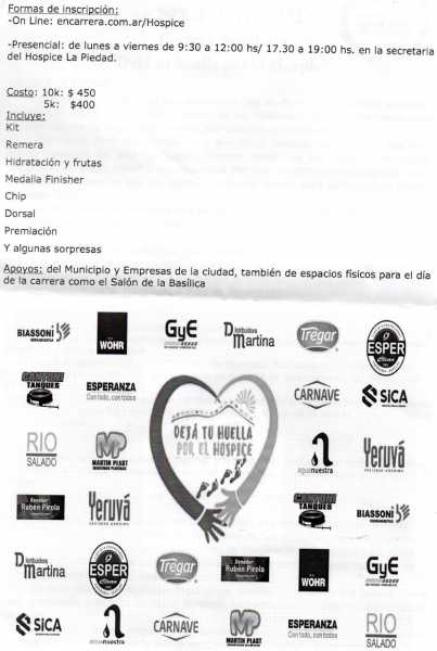 Detalles para inscribirse en la competecia organizada por Hospice La Piedad 1 y 2 ver detalles