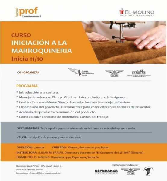 Importante curso cupos limitados desde el 11/10 inscribirse